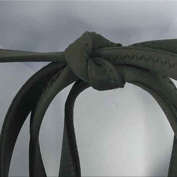 Shade & Shore Olive Green and White Crochet Trim Underwire Bikini Top size 38C - Picture 7 of 10